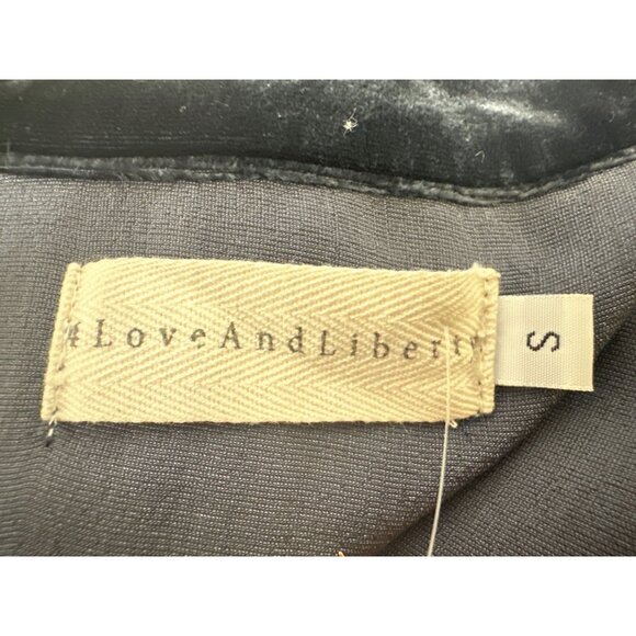 Love And Liberty Blue Velvet Tie-Waist Blazer Jacket w/Pockets Size S - Picture 10 of 10